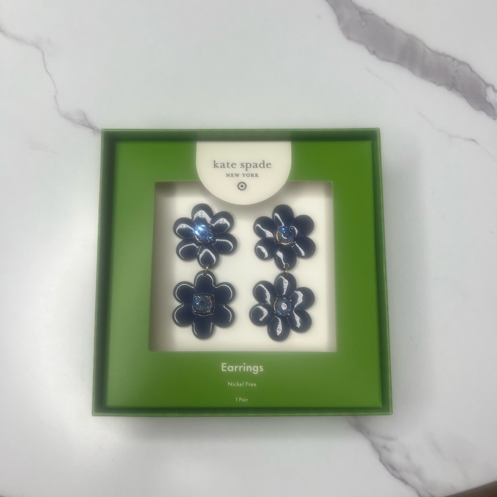 Kate Spade Navy Floral Earrings